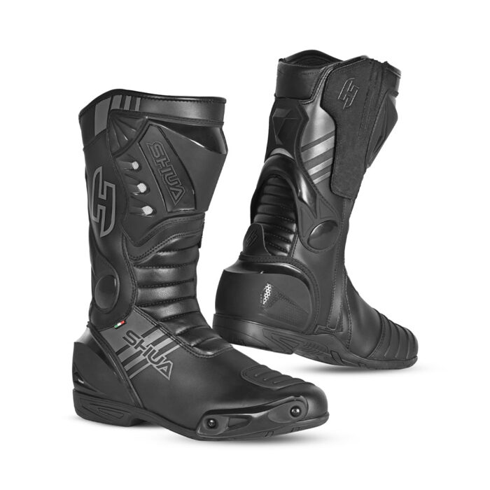 SHUA - Super Tech Black Leather Boots