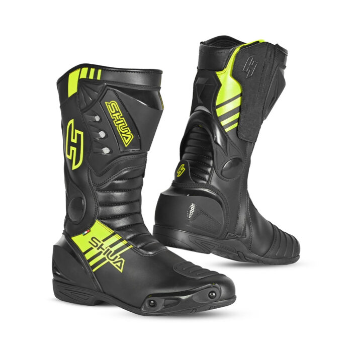 SHUA - Super Tech Leather Boots Black/Fluor Yellow