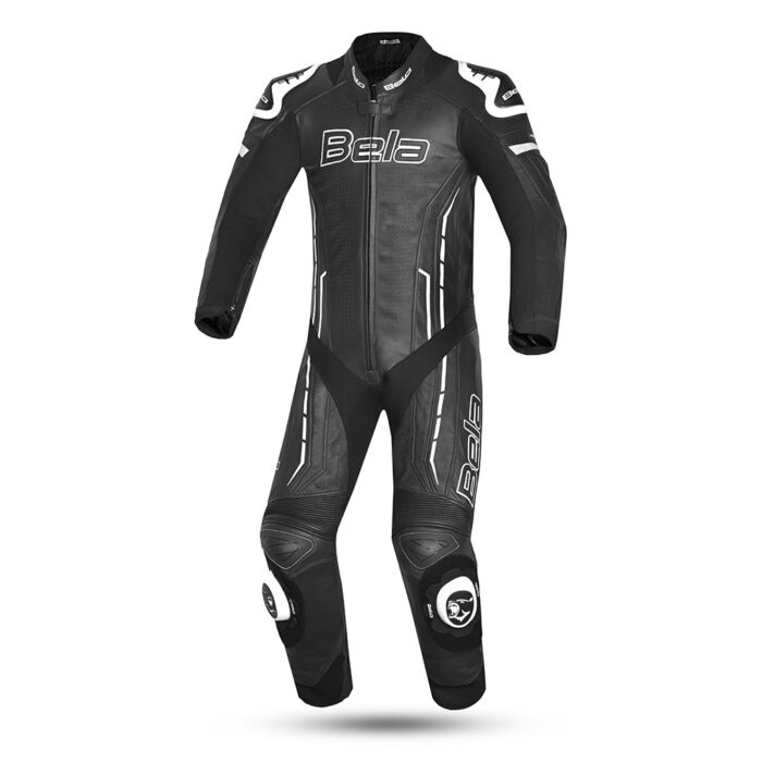 BELA Rocket Man Mix Kangaroo 1 PC Motorcycle Suit Black White